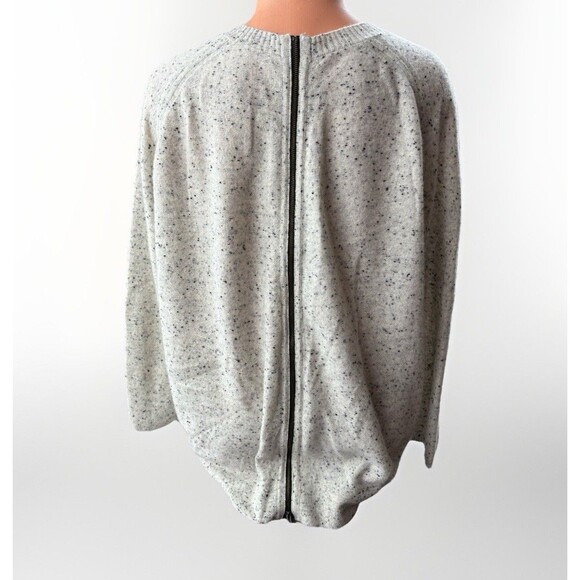 Duffy Womens Gray 100% Cashmere Sweater Size XS Zip Back Oversized Boxy Cozy - Picture 2 of 9